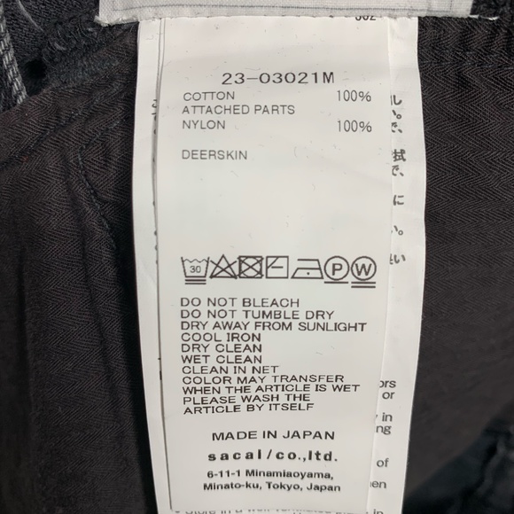 Sacai Boot Cut Washed Black Denim Pants - Picture 7 of 7